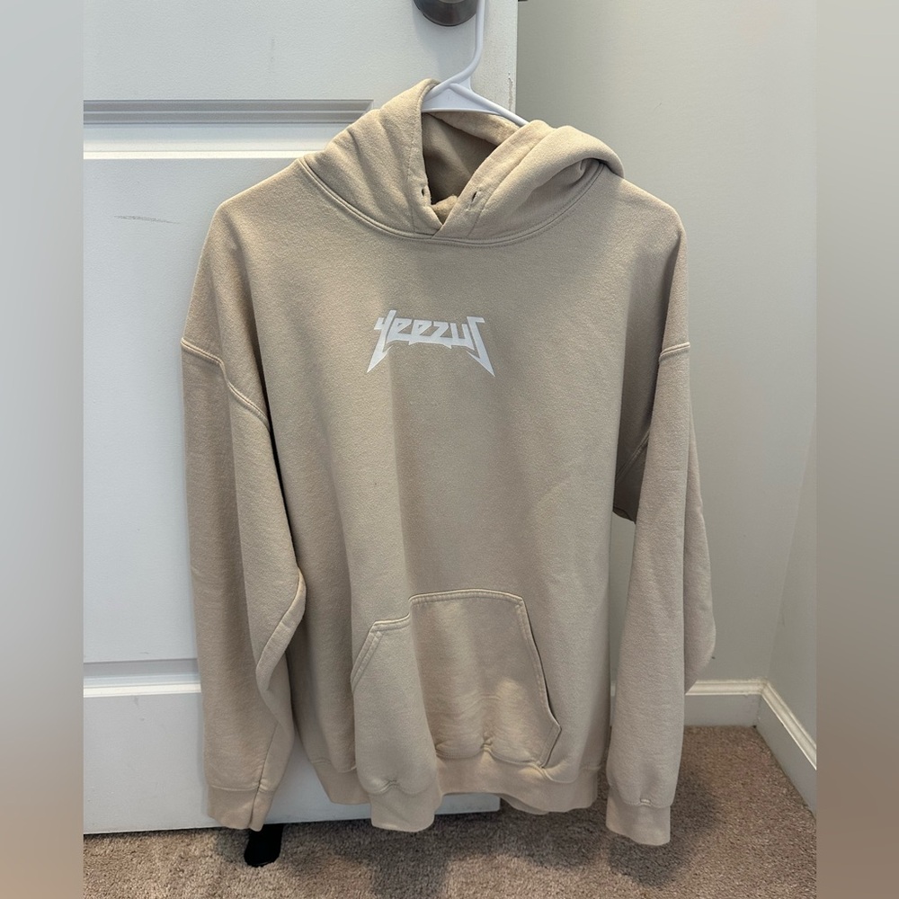 Yeezy Men's Cream and Tan Hoodie